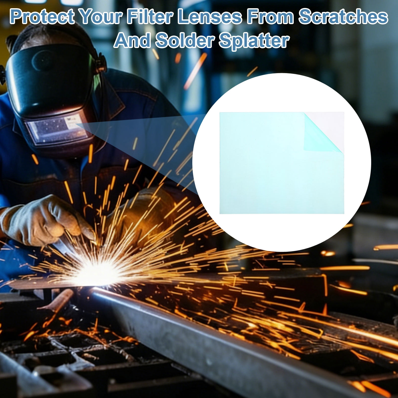 Uxcell 3-1/2 x 3-3/4 Inch Welding Protection Lens, 60 Pcs Clear PC Lens Cover Replacement Welding Helmet Hood Transparent Protective Covers Right Angle