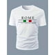 thumbnail image 1 of ROME Print Men's T-shirt For Summer Outdoor, Stylish Men's Crew Neck Tops, Gift For Men, Casual Sporty Tee, Summer Gifts, 1 of 9