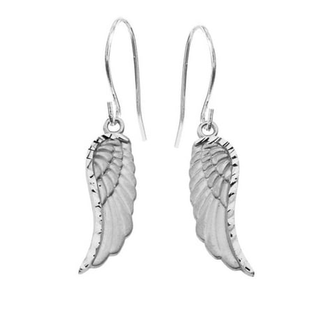 Dangling Angel Wing Earrings In Sterling Silver Dangling Angel Wing Earrings In Sterling Silver