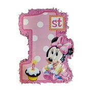 Ya Otta Minnie Mouse 1st Birthday Pinata Pull String 21.75"L  x 15.5"W x 2.75"H