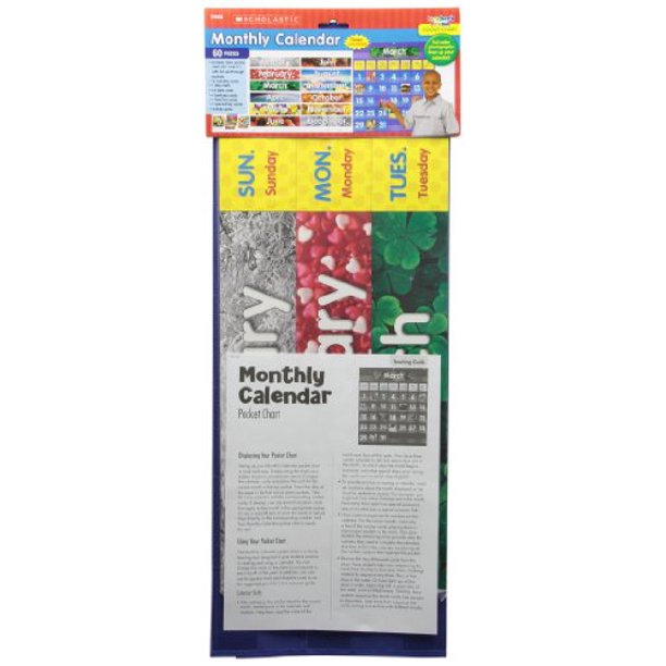 monthly calendar pocket chart 25 12 x 10 x 013 blueclear walmart