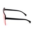 thumbnail image 4 of 80s Retro Robotic Large Shield Flat Top Plastic Sunglasses Black Pink, 4 of 4