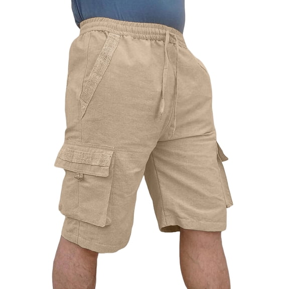 Enjoytime Mens Casual Sweat Cargo Shorts Elastic Waist Drawstring Athletic Workout Gym Shorts with Multi Pockets