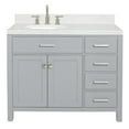 thumbnail image 2 of ARIEL Bristol 42 Inch Left Offset Single Oval Sink Bathroom Vanity With Carrara White Quartz Countertop 1.5 Edge In Grey, 2 of 7