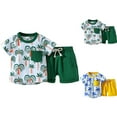 thumbnail image 4 of Futezty Toddler Boys Clothes Summer Outfit Sets, Baby Boys Summer Outfits Set Short Sleeve Contrast Color T-shirt with Shorts 2pcs Clothes Beach Printed Boys Suits, 4 of 7