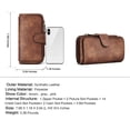 thumbnail image 3 of Billetera CLUCI de piel para mujer con bloqueo RFID, triple pliegue, marrón, 3 of 7