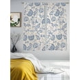 thumbnail image 4 of Sheer Curtains 72 Inches Long, Blue Paisley Light Filtering Window Curtains for Living Room, Vintage Boho Flower Botanical Leaf Branch Rod Pocket Voile Sheer Curtain Drapes, 52"W x 72"L, 2 Panels, 4 of 8