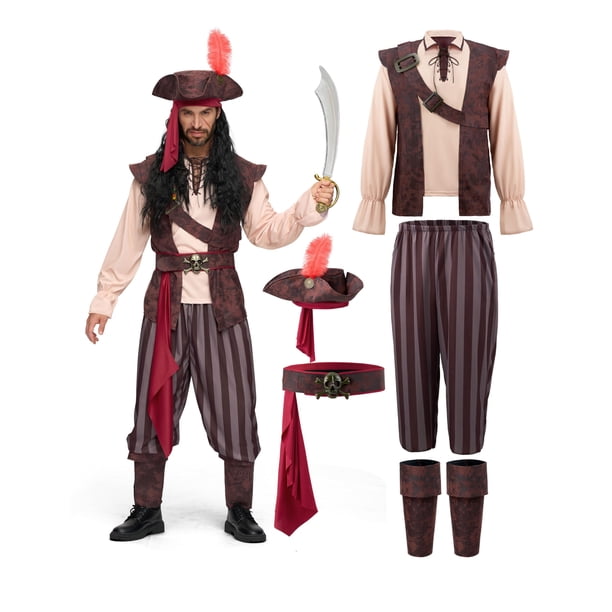Disfraz de pirata caribeño para adulto, tamaño XXL, de Spooktacular Creations