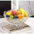 thumbnail image 2 of Ohufall High Grade Plastic Fruit Platter Serving Tray Coffee Table Decor For Home Living Room Candy Upscale Snack Plates, 2 of 6
