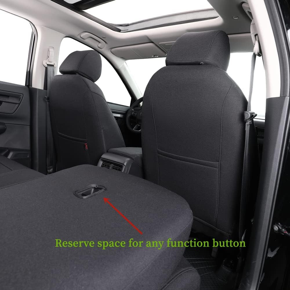 coverdream Custom Fit HRV Car Seat Covers for Honda HRV EX-L 2023 2024 2025 2026 - Washable Polyester Auto Seat Covers (Full Set,Black)