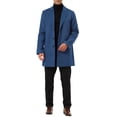 thumbnail image 2 of Abrigo Chic para Hombre con Solapa Notch, de Un Solo Botón, de Peso Medio, de Manga Larga, Color Azul Oscuro, 2 of 7
