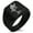 Black, variant on Stainless Steel Vicious Hellfish Geometric Pattern Biker Style Polished Ring
