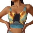 thumbnail image 1 of Balery Golden Cloud Winged Dog Sujetadores deportivos con espalda cruzada para mujer, acolchados, sin costuras, de alto impacto, ideales para yoga, gimnasio, entrenamiento y fitness.-XX-Large, 1 of 8