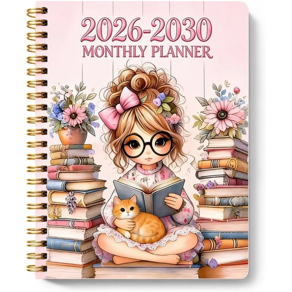 2026-2030 Monthly Planner, 5-Year Calendar Organizer with Monthly Tabs, 5.5 x 8.3 Inch Spiral Bound Agenda