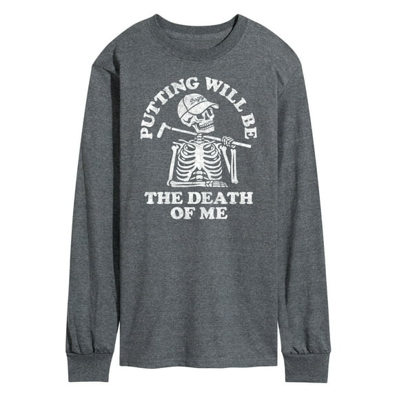 Instant Message - Putting Will Be the Death of Me Skeleton - Men's Long Sleeve T-Shirt