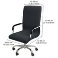 thumbnail image 4 of PiccoCasa Stretchable Office Chair Cover Jacquard Stripe Computer Chair Cover, Medium Gray, 4 of 6