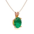 thumbnail image 3 of SuperJeweler 1 Carat Oval Shape Emerald Necklace in 14K Rose Gold Over Sterling Silver, 18 inches for Women, 3 of 5