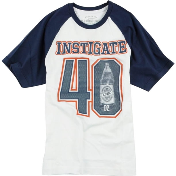 Ecko Unltd. Camiseta gráfica Freedom Raglan de 40 oz para hombre, azul, extra pequeña