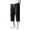 Black_021229W, variant on Mens Pants Linen Elastic Waist Drawstring 3/4 Shorts for Men Loose Fit Yoga Summer Wide Leg Men Trousers Pants with Pockets