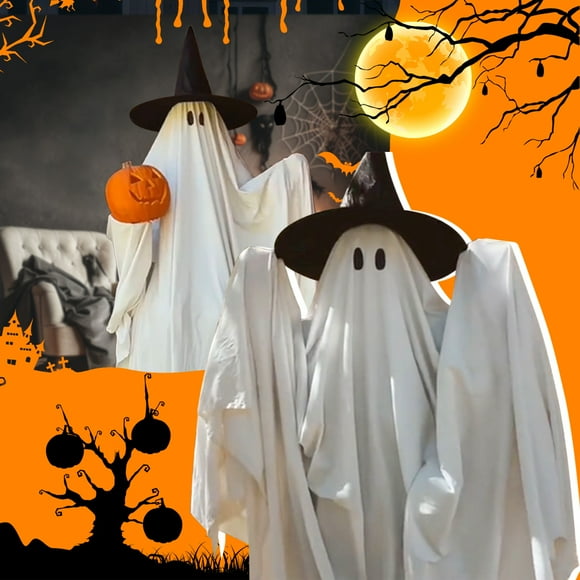 Decoración del hogar, decoración de la habitación, decoración de la pared 180cm Disfraz de fantasma unisex para niños Niña Disfraz de Halloween Cosplay Niño Capa de fantasma blanca Niño Truco o trato