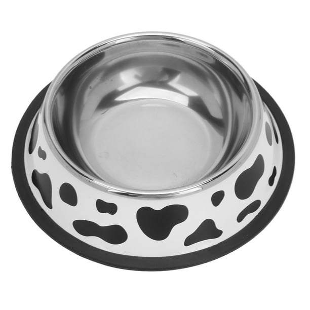 Tazón Para Mascotas de Acero Inoxidable ANGGREK Patrón de Vaca Redondo Lindo Para Perros Pequeños