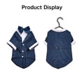 thumbnail image 7 of Harikaji Small Dog Tuxedo Suit with Bow, Dog Wedding Formal Suit with Leash Hole, Dog Festival Costume Coat Prince Gentleman Clothes for Small Medium DogsBlue M:Chest Girth 15.7",Weight 6-8LB, 7 of 7