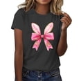 thumbnail image 1 of Puntoco Liquidación de blusas cortas para mujer, camisetas de manga corta con cuello redondo y estampado bonito a la moda para mujer, 1 of 4