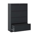 thumbnail image 4 of Lisonu 4 Drawer Lateral File Cabinet with Lock, Heavy-Duty Metal Filing Cabinet for Home Office, High-Capacity Storage for Letter/Legal/A4 Files, Black, 4 of 19