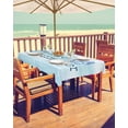 thumbnail image 2 of nqOlkjepod Summer Flip Flops Outdoor Tablecloth with Umbrella Hole & Zipper, Starfish Gradient Blue Texture Rectangle Table Cover 52x70 Inch, Dining Waterproof Table Cloth Protector for Patio/Party, 2 of 7