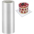 thumbnail image 1 of 8 Inch Cake Collars - Clear Transparent Cake Acetate Sheet Roll for Chocolate Mousse, DIY Decorating (Length 394in), 1 of 4