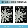 thumbnail image 3 of SM-XLHN Hello Winter Snowflakes Garden Flag Double Sided, Christmas Snow Black Decorative Yard Outdoor Home Small Decor, Seasonal Burlap Outside House Decoration 12 x 18, 3 of 6