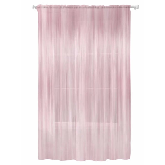 Sheer Curtains 96 Inches Long, Pink Semi Sheer Curtains Light Filtering Window Treatment, Modern Abstract Art Ombre Striped Privacy Voile Drapes for Living Room Bedroom 52x96 Inch