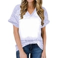 thumbnail image 2 of Raeneomay Oversized T Shirts for Women Casual Tops Women's Tops Women's Fashion Casual Loose Blouse Printing V Neck T-Shirt Blouse Print Tee, 2 of 5