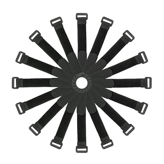 Uxcell Wire Organizer Reusable Cable Ties Nylon and Plastic Buckle Hook and Loop Cord Wrap 8" Black 50pcs