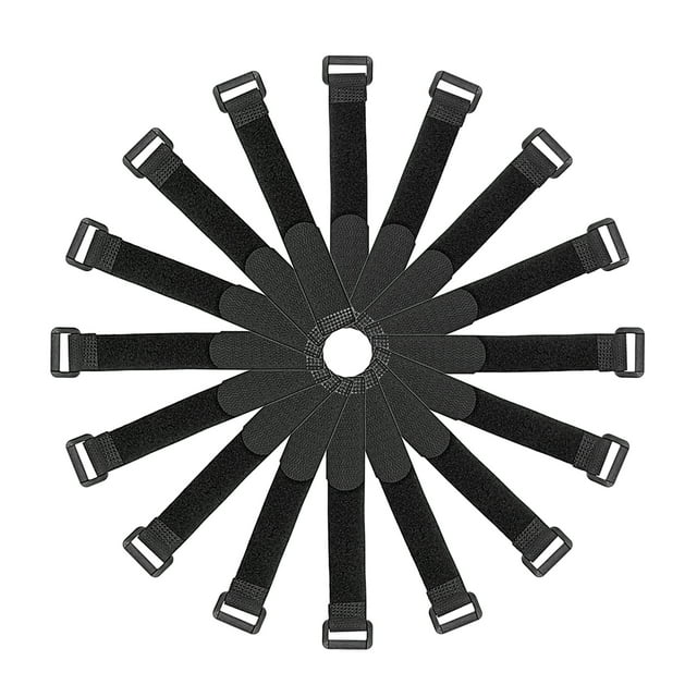 Organizador de Cables Reutilizable Uxcell con Hebillas de Nylon y Plástico, Cinta de Velcro de 8" Negra 50 piezas
