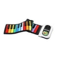 thumbnail image 2 of Teclado de piano enrollable, piano enrollable portátil, piano de viaje, teclado de piano eléctrico para regalo de vacaciones, sala de estar, hogar, 49 teclas de color, 2 of 9
