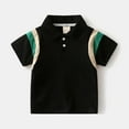 thumbnail image 2 of Kids Polo Shirts Boys Short Sleeve Boys Color Block Shirt Toddler Boy Shirts for Boys 12-18 Months, 2 of 3