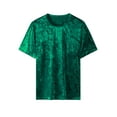 thumbnail image 5 of INSPIRE CHIC Velvet T-Shirt for Men's Classic Short Sleeve Crew Neck Tee Tops Shirts S Dark Green, 5 of 5