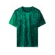 thumbnail image 5 of Camiseta de terciopelo INSPIRE CHIC para hombres, clásica de manga corta, cuello redondo, color verde oscuro, 5 of 5