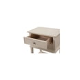 thumbnail image 4 of Homestock Neo-Classical Nostalgia Nightstand with Shelf - Dovetailed Drawers for Bedroom Storage, Stylish Nickel Hardware, Floor Mountable-Color:Beige, 4 of 7