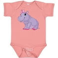 thumbnail image 3 of Inktastic Cute Purple Hippo Girls Baby Bodysuit, 3 of 5