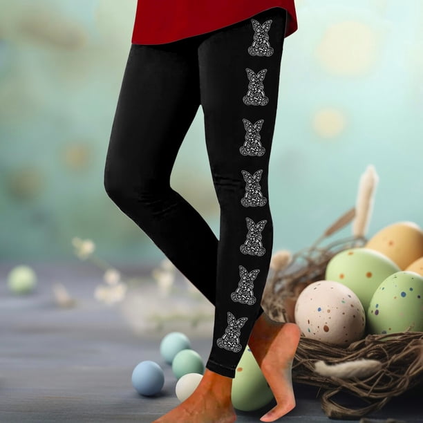 WILLBEST Leggings de Cintura Alta Para Mujer, Pantalones de Yoga Para Entrenamiento, Suaves, Elásticos, Cómodos, Deportivos, Para Correr, Fitness, Estampado de Pascua Extra Grande