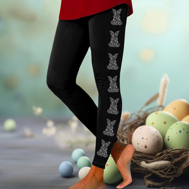 WILLBEST Leggings de Cintura Alta Para Mujer, Pantalones de Yoga Para Entrenamiento, Suaves, Elásticos, Cómodos, Deportivos, Para Correr, Fitness, Estampado de Pascua Extra Grande