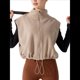 thumbnail image 1 of Chaleco Corto con Cremallera para Mujer, Abrigo Corto Cálido de Invierno Sin Mangas con Cuello Alto. Leche de Avena L, 1 of 9