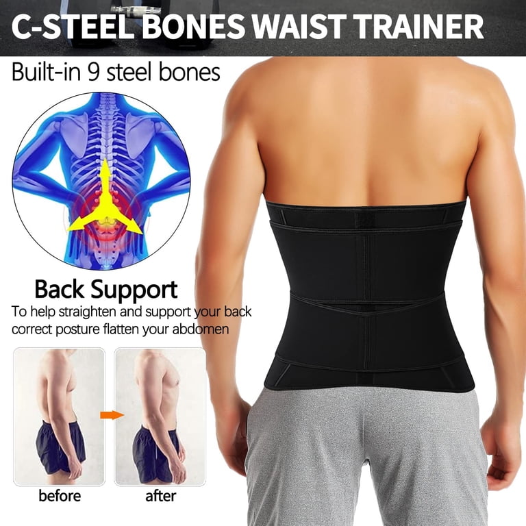 COMFREE Sauna Waist Trimmer Belt Men Workout Waist Trainer 
