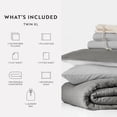 thumbnail image 4 of 7 Piece TwinXL Dorm Bedding Bundle, Patterned Comforter Set, Solid Sheet Set, Pillows and Laundry Bag, 4 of 12