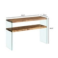 thumbnail image 5 of CQSXDA MDF Console Table With Walnut Tempered Glass Top, Large Entry Side Table For Living Room Storage, 5 of 6