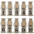 thumbnail image 1 of Numbered Burlap Wine Bags for Blind Wine Tasting Party Supplies, 10pcs Reusable Hessian Cloth Bottle Gift Bags with Kraft Tags, 1 of 5
