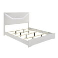 thumbnail image 3 of Blanca Modern Style LED Queen 4PC Bedroom Set Made With Wood in White, 3 of 18