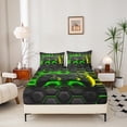 thumbnail image 3 of Erosebridal Teens Gaming Twin Sheet Sets, Green Honeycomb Bed Sheets Twin, Geometric Bedding Twin Size, Ultra Soft Bedroom Decoration, 3 Pieces, 3 of 6